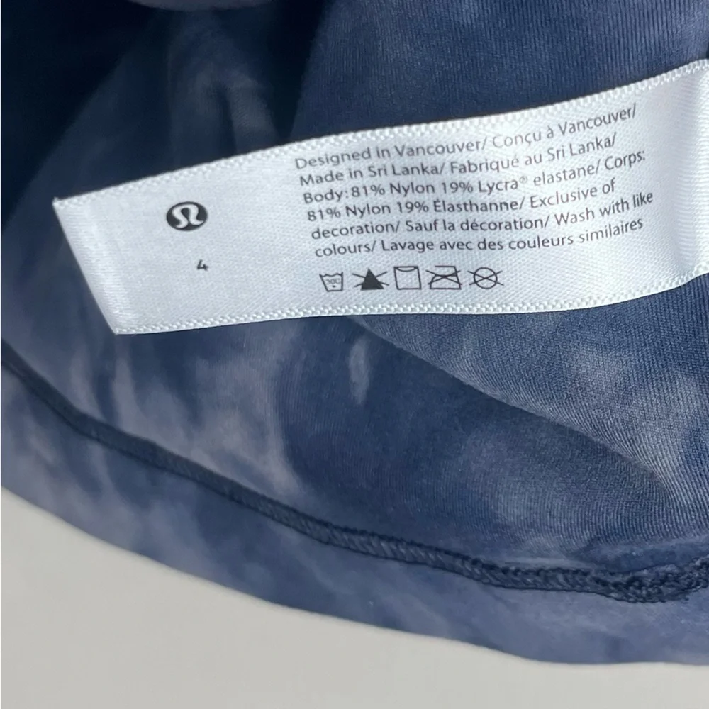 Lululemon‎ Cool Racerback Short Tank Top Nulu Diamond Dye Lunar Rock True Navy 4
